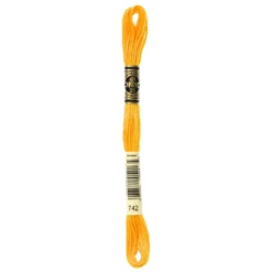 Fil mouliné à broder DMC - 8m - 742 - clémentine