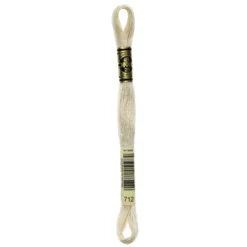 Fil mouliné à broder DMC - 8m - 712 - crème