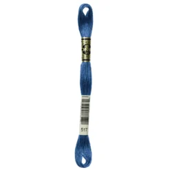 Fil mouliné à broder DMC - 8m - 517 - grand bleu