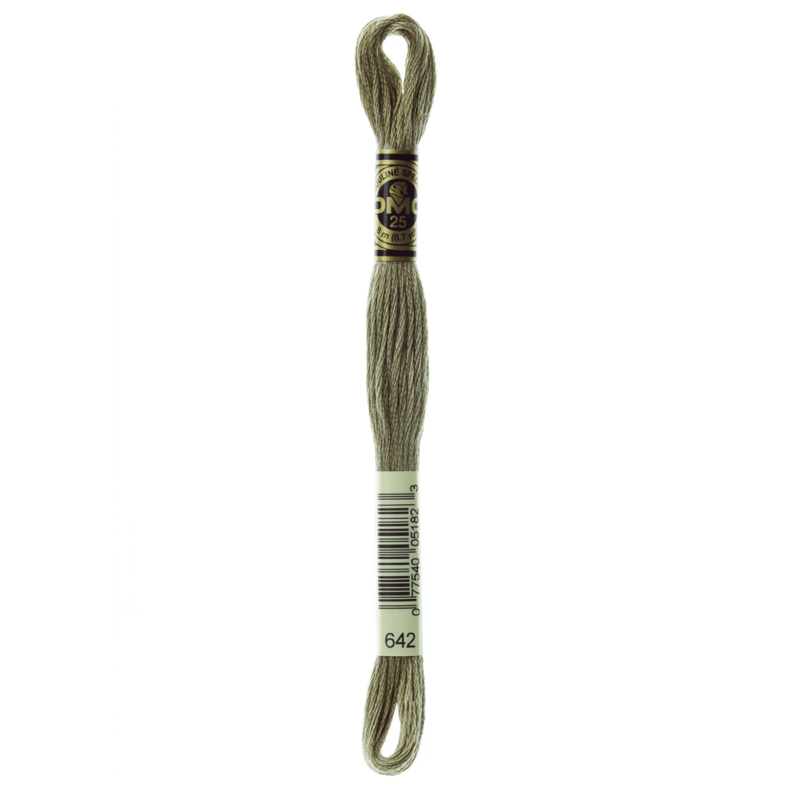 Fil mouliné à broder DMC - 8m - 642 - gris terre d'ombre