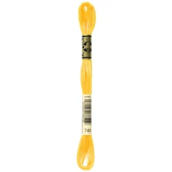 Fil mouliné à broder DMC - 8m - 743 - jaune de Naples