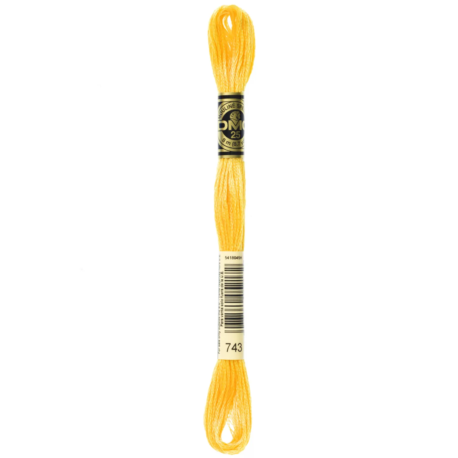 Fil mouliné à broder DMC - 8m - 743 - jaune de Naples
