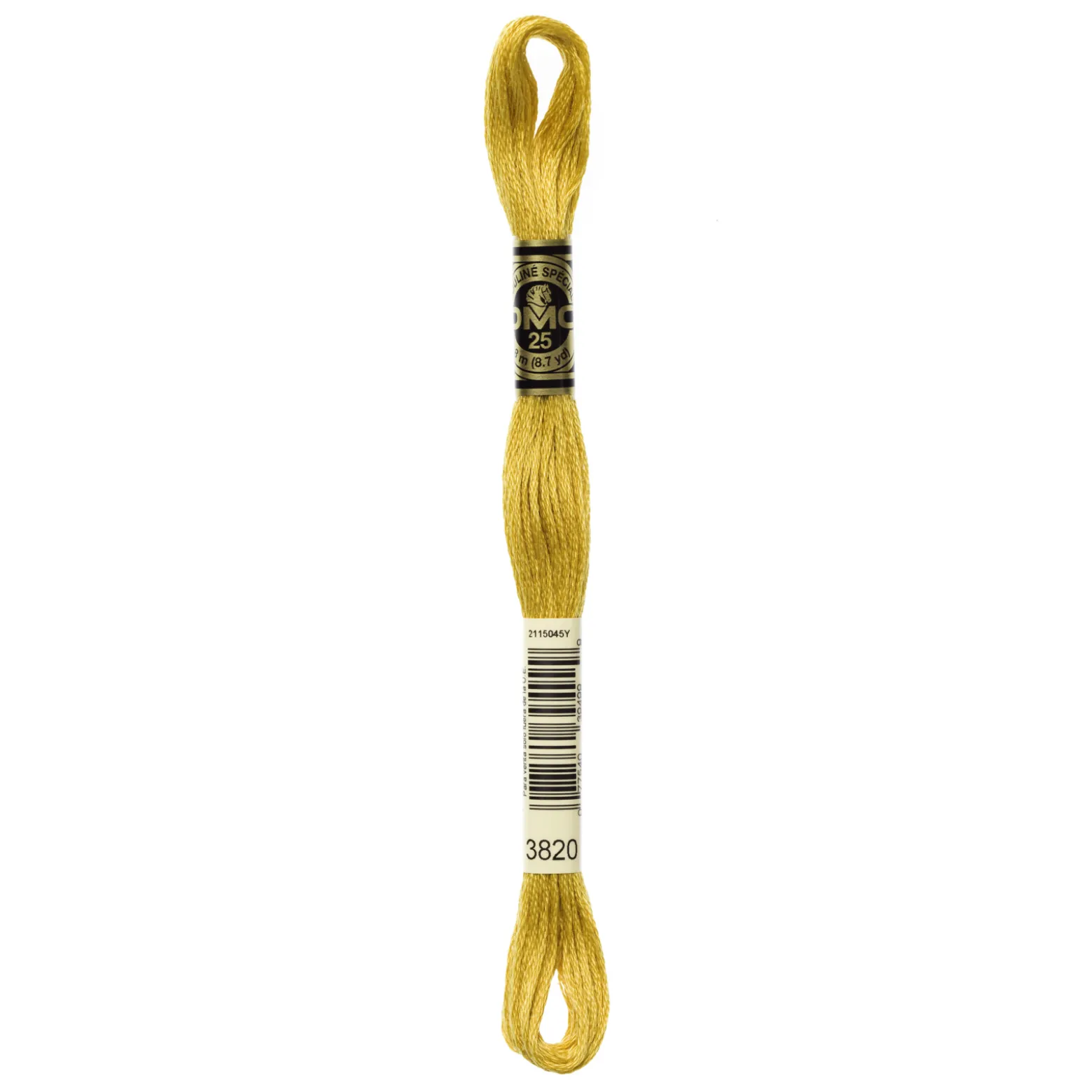 Fil mouliné à broder DMC - 8m - 3820 - jaune maïs