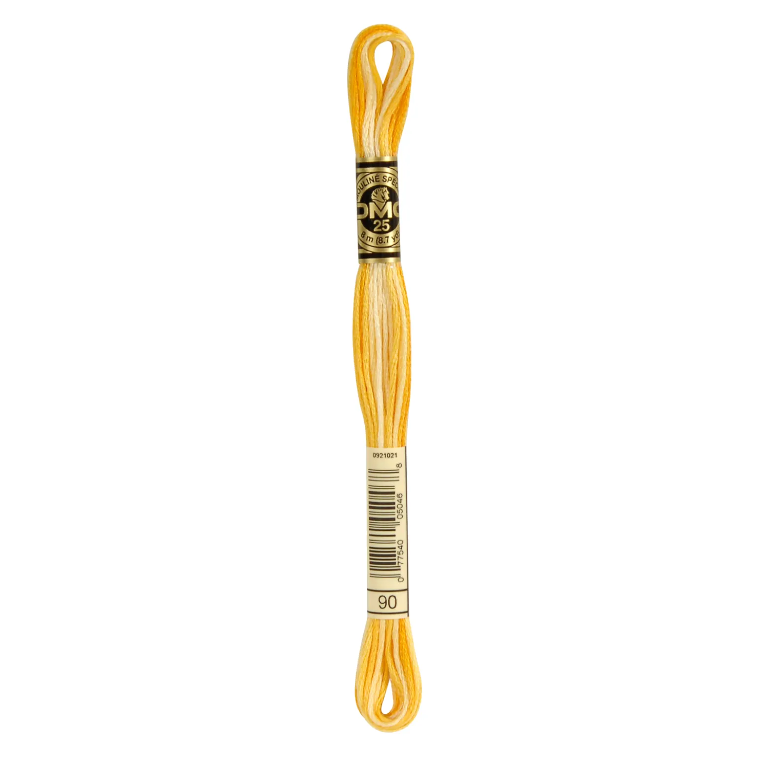 Fil mouliné à broder DMC - 8m - 90 - jaune soleil ombré