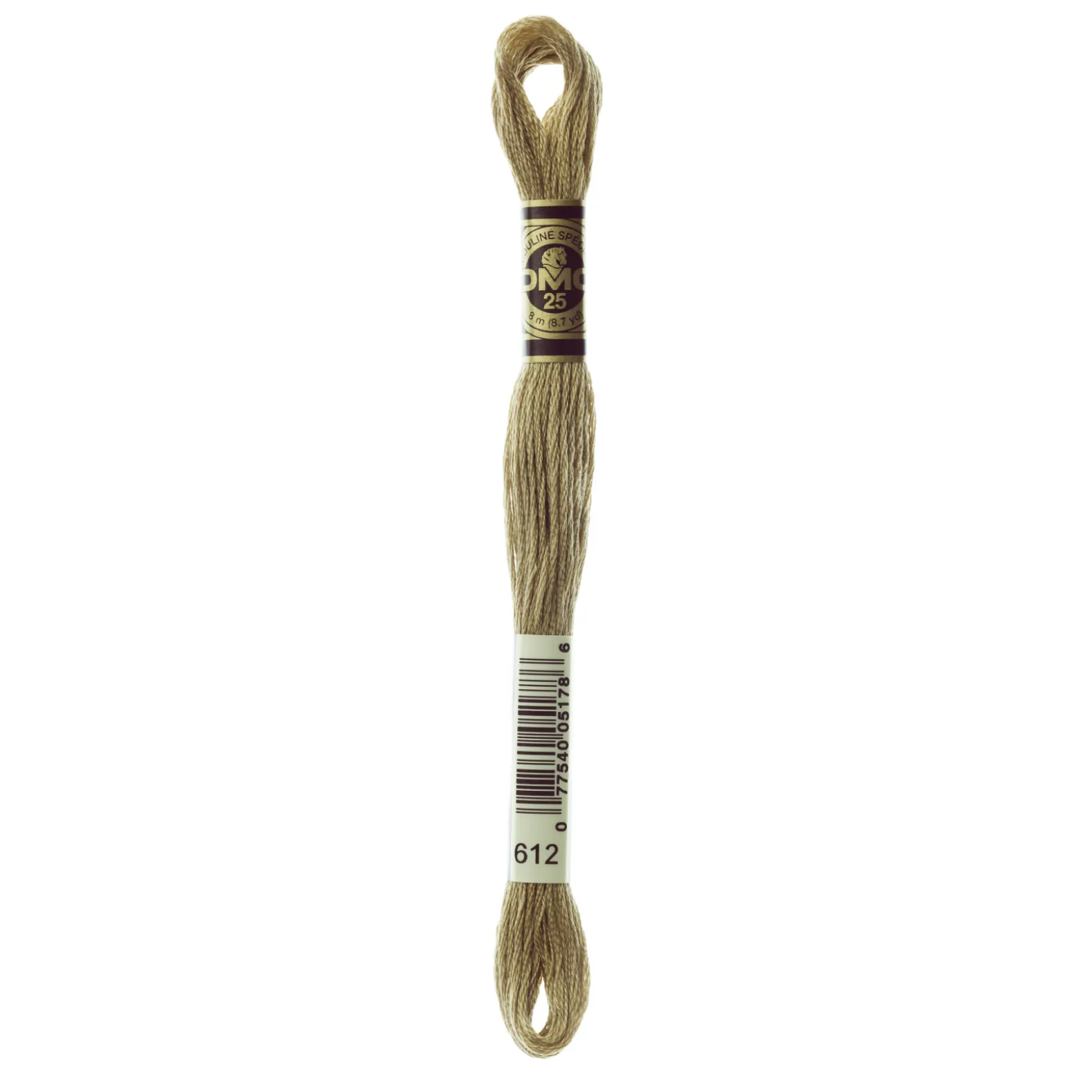 Fil mouliné à broder DMC - 8m - 612 - jute