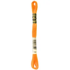 Fil mouliné à broder DMC - 8m - 741 - mandarine