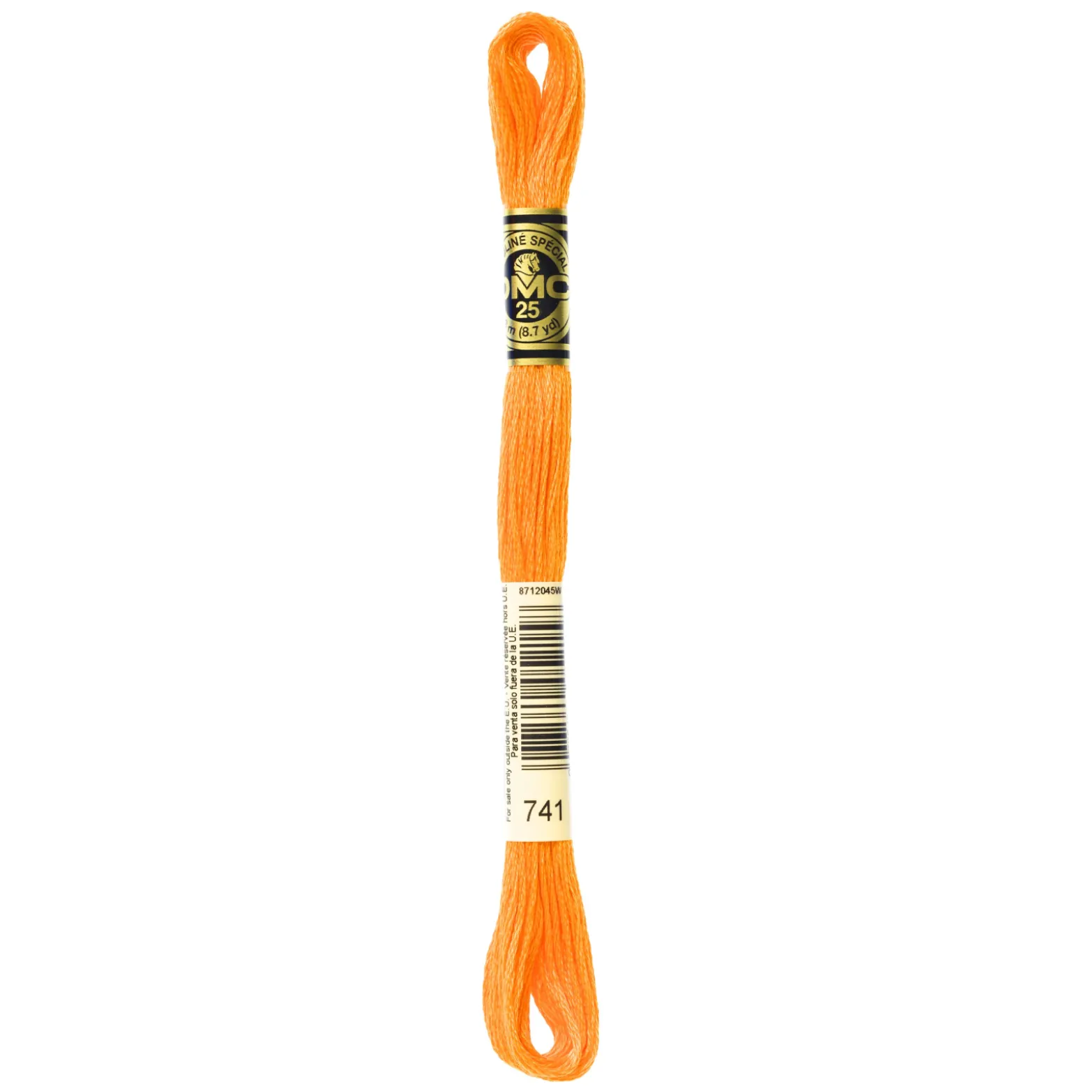 Fil mouliné à broder DMC - 8m - 741 - mandarine