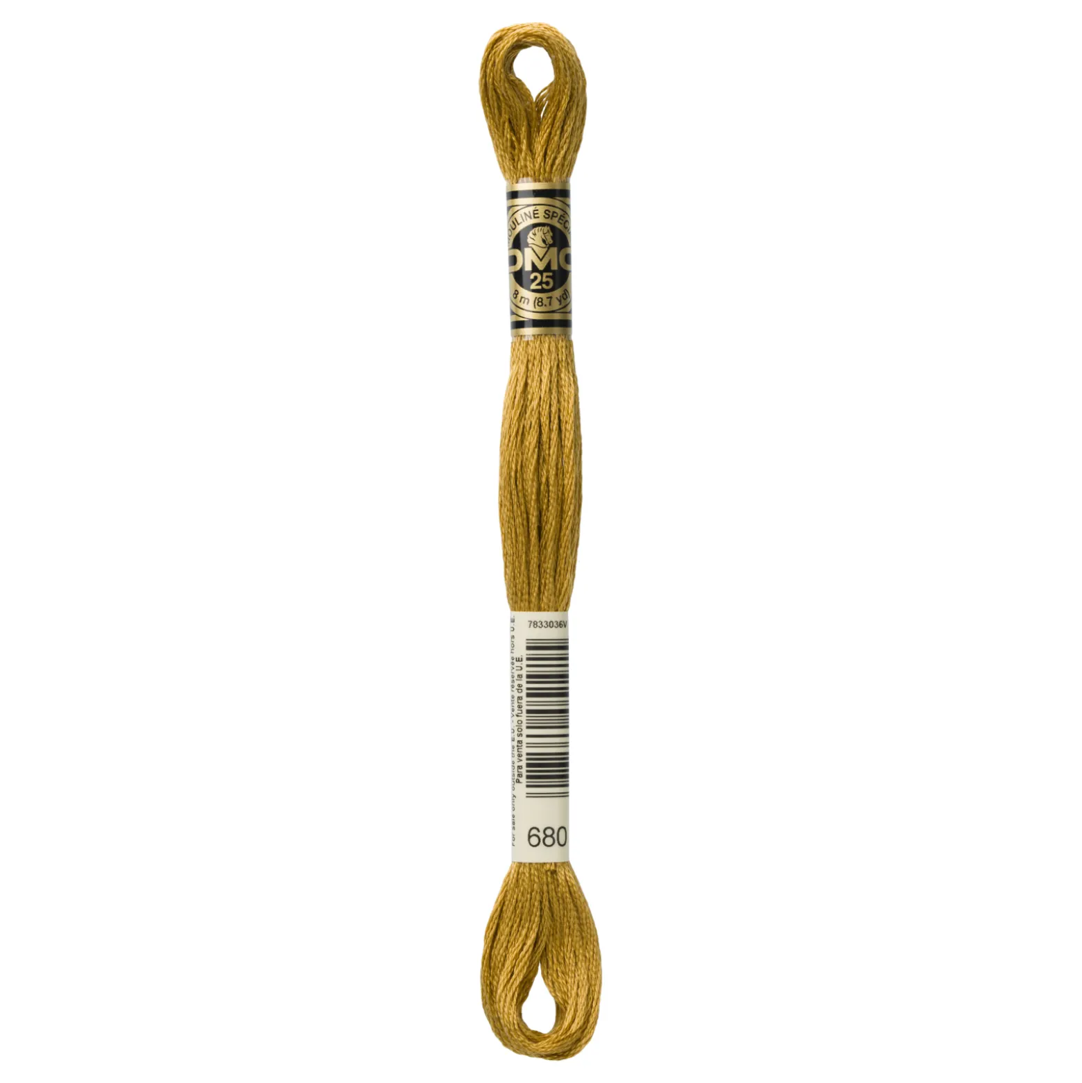 Fil mouliné à broder DMC - 8m - 680 - marron Sable