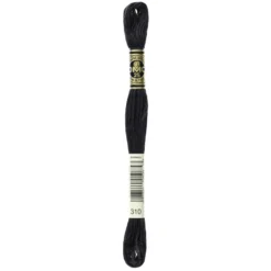 Fil mouliné à broder DMC - 8m - 310 - noir
