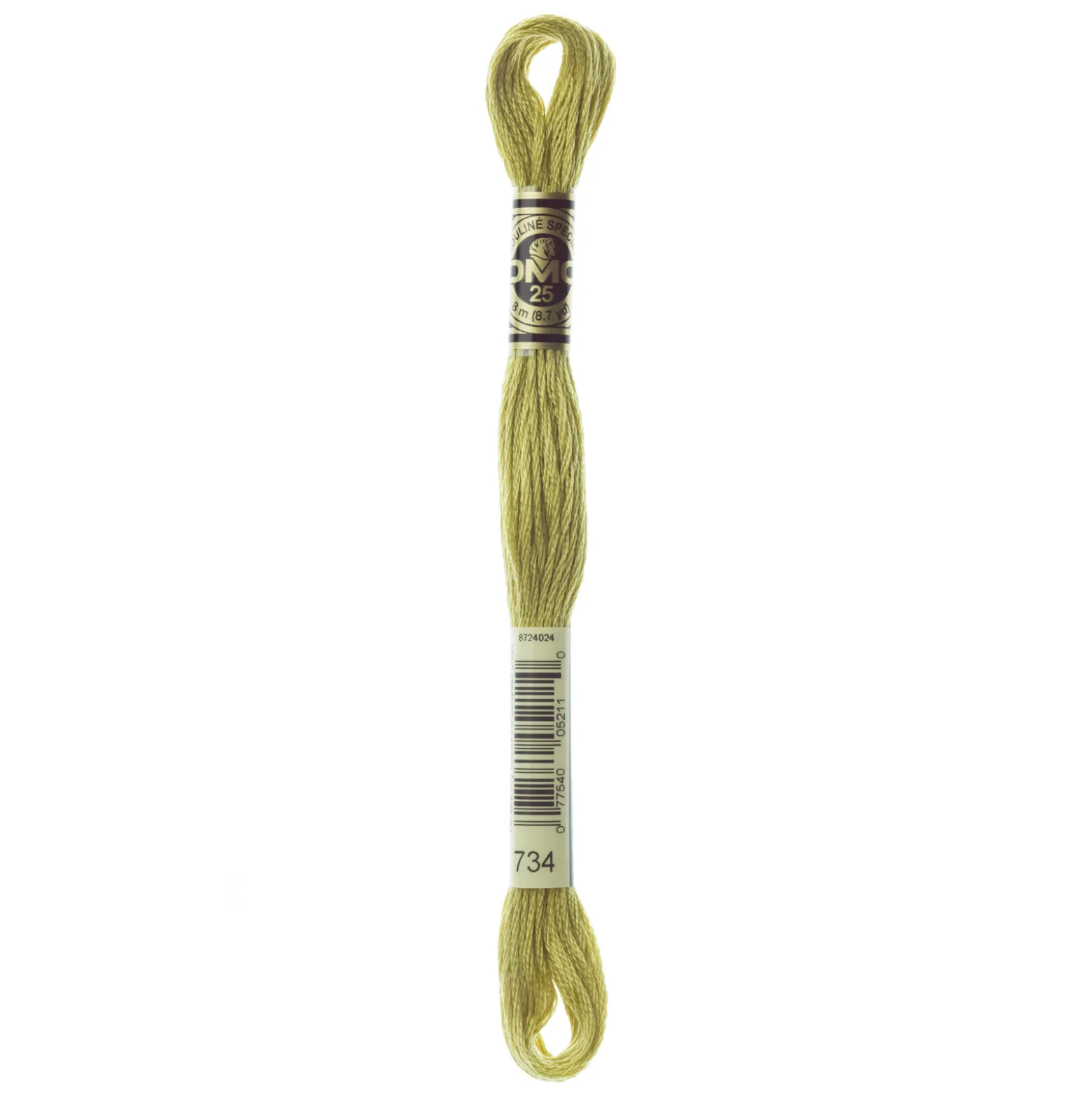 Fil mouliné à broder DMC - 8m - 734 -olive cassée