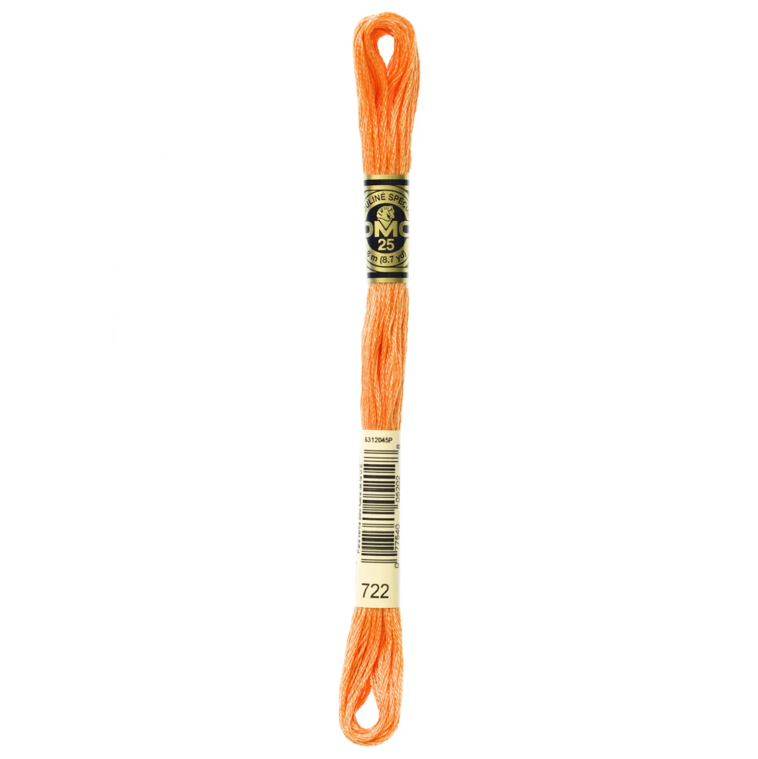 Fil mouliné à broder DMC - 8m - 722 - orange crevette