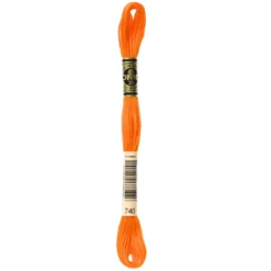 Fil mouliné à broder DMC - 8m - 740 - orange