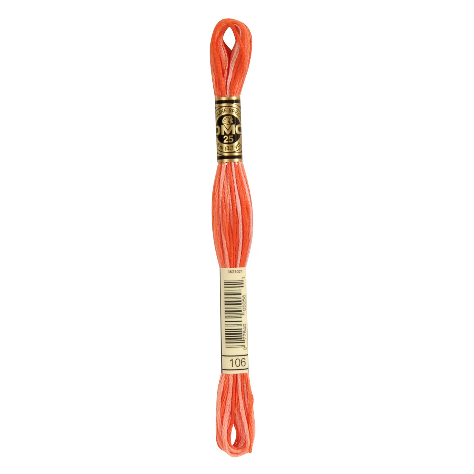 Fil mouliné à broder DMC - 8m - 106 - orange ombré