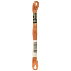 Fil mouliné à broder DMC - 8m - 721 - papaye orange