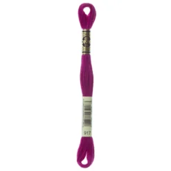 Fil mouliné à broder DMC - 8m - 917 - rose bougainvillée
