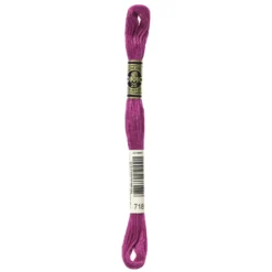 Fil mouliné à broder DMC - 8m - 718 - rose magenta