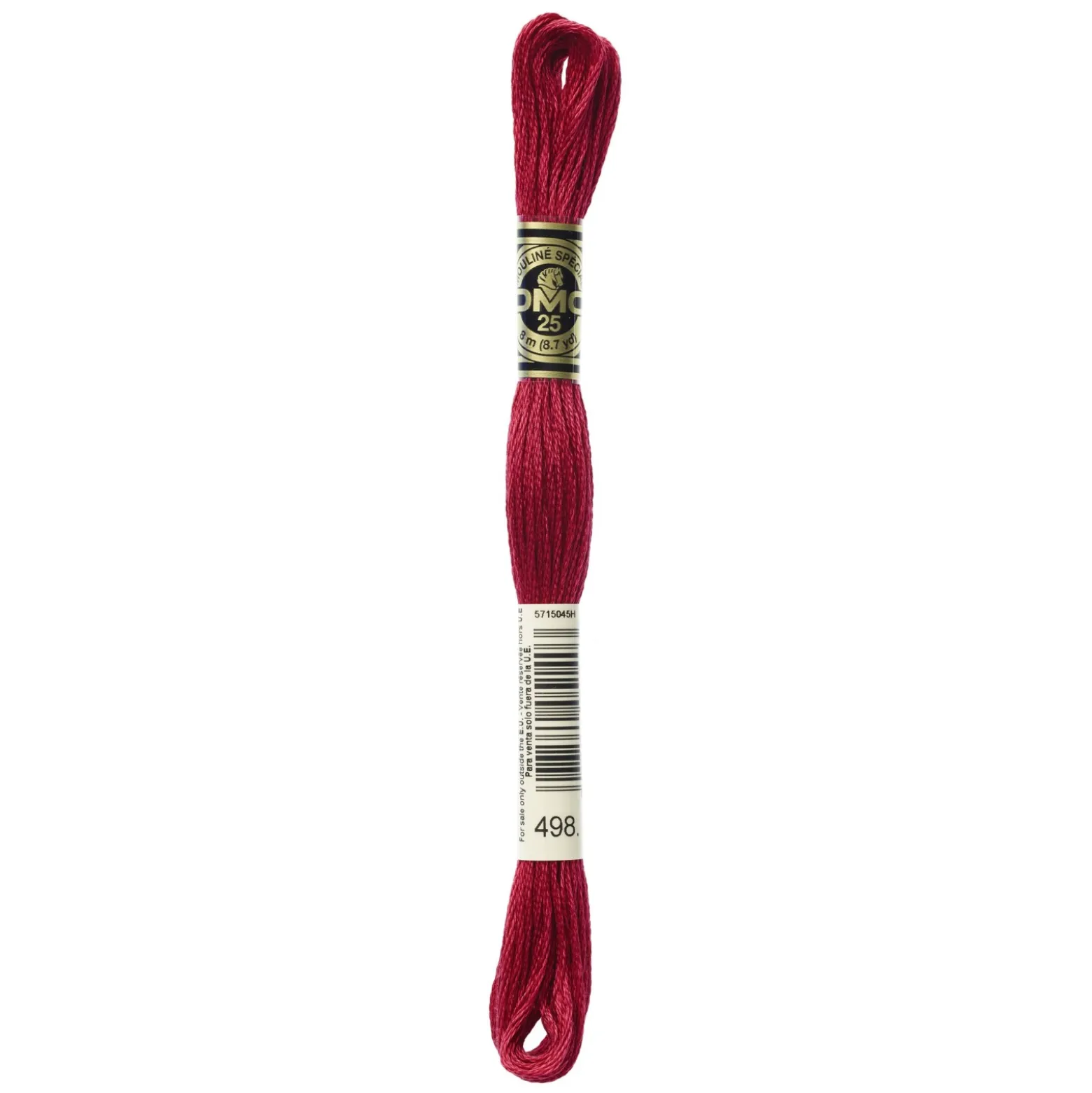 Fil mouliné à broder DMC - 8m - 498 - rouge baiser
