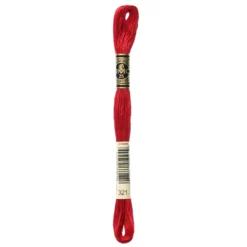 Fil mouliné à broder DMC - 8m - 321 - rouge carmin