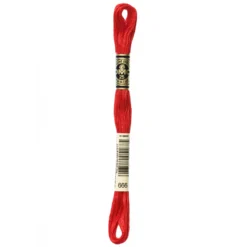Fil mouliné à broder DMC - 8m - 666 - rouge écarlate