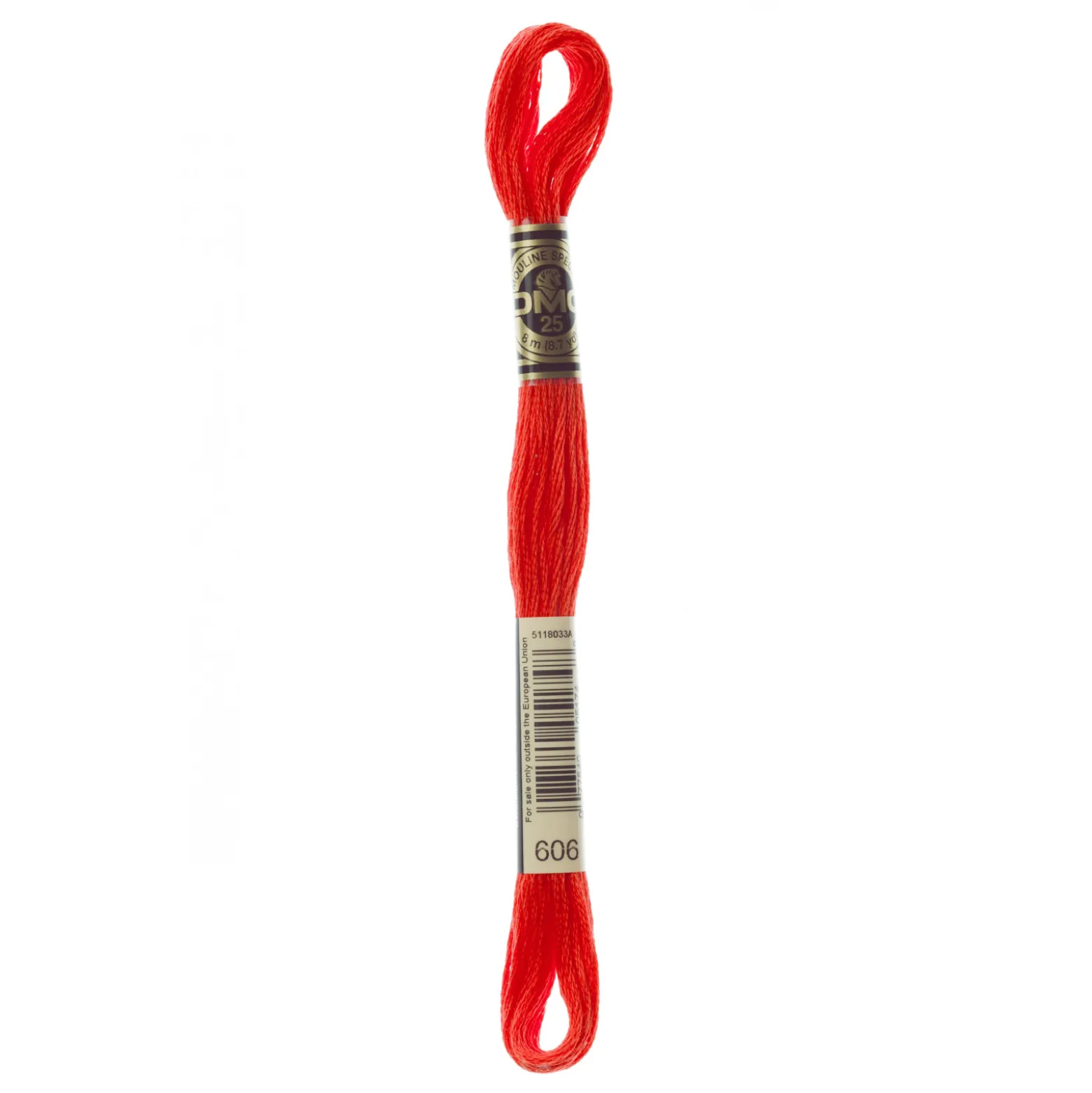 Fil mouliné à broder DMC - 8m - 606 - rouge vif