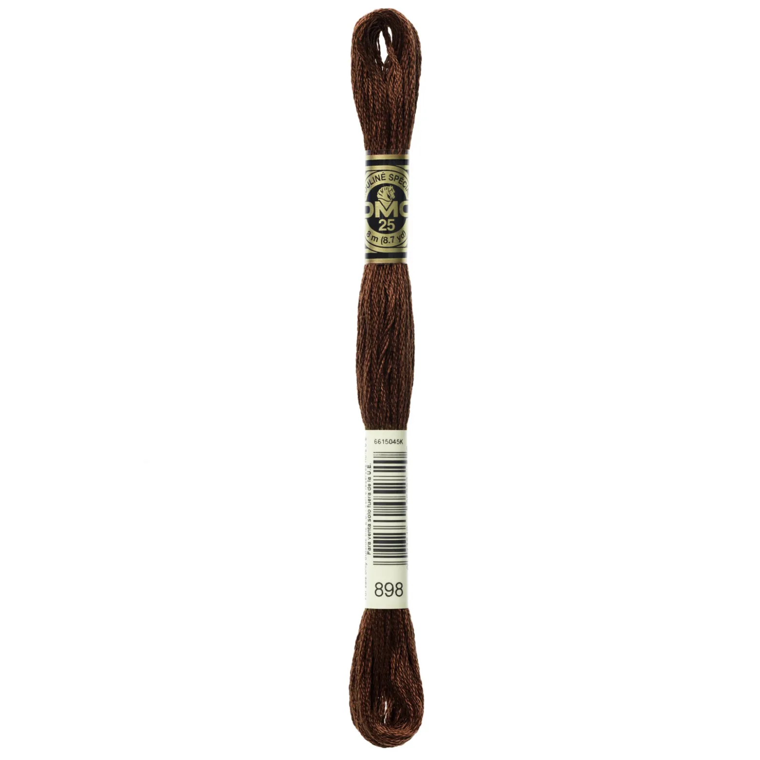 Fil mouliné à broder DMC - 8m - 898 - teck