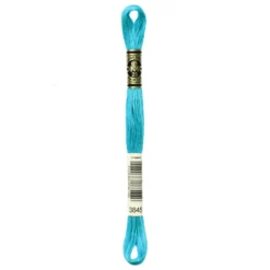 Fil mouliné à broder DMC - 8m - 3845 - turquoise