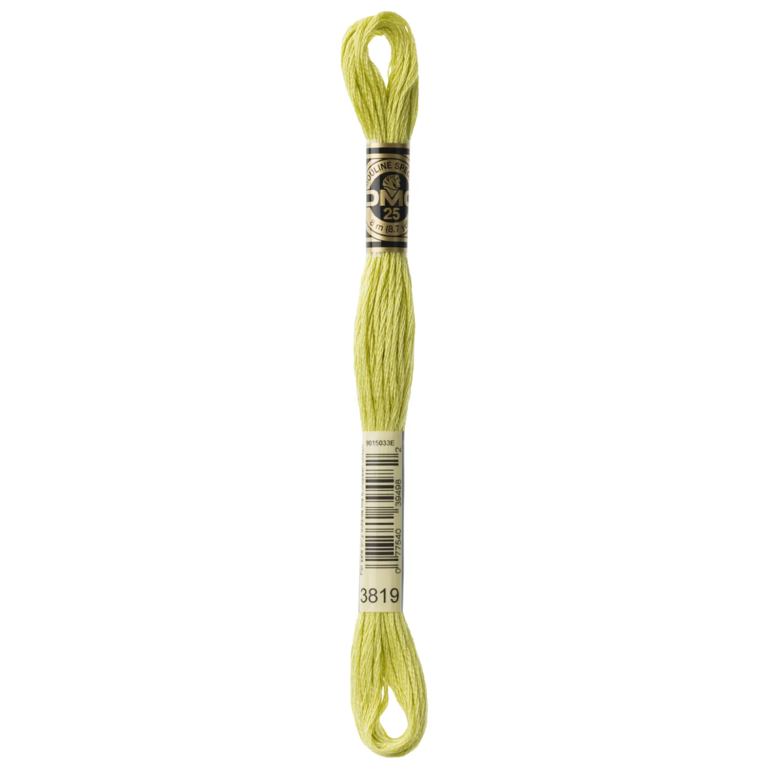 Fil mouliné à broder DMC - 8m - 3819 - vert anis
