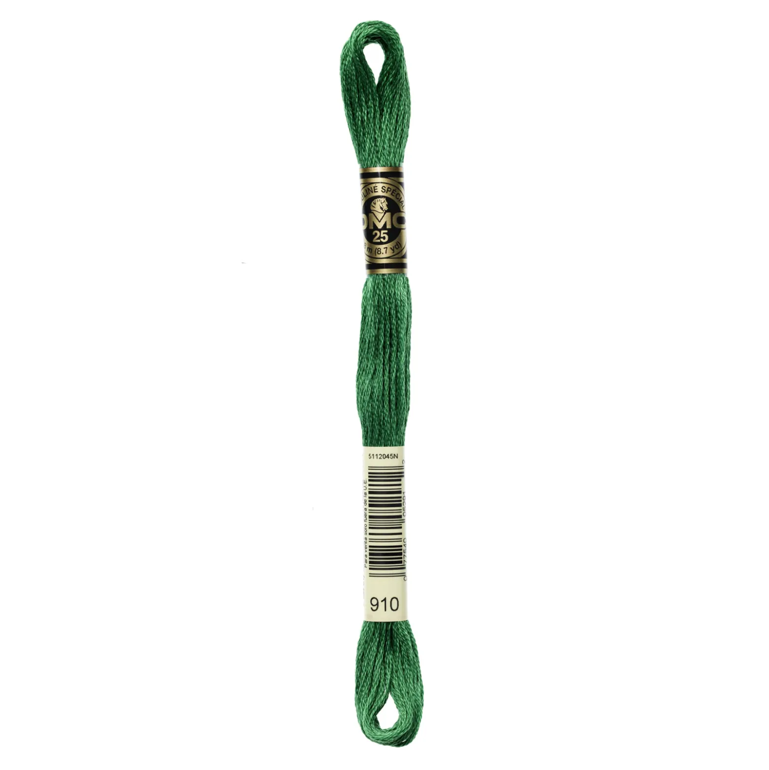 Fil mouliné à broder DMC - 8m - 910 - vert anglais