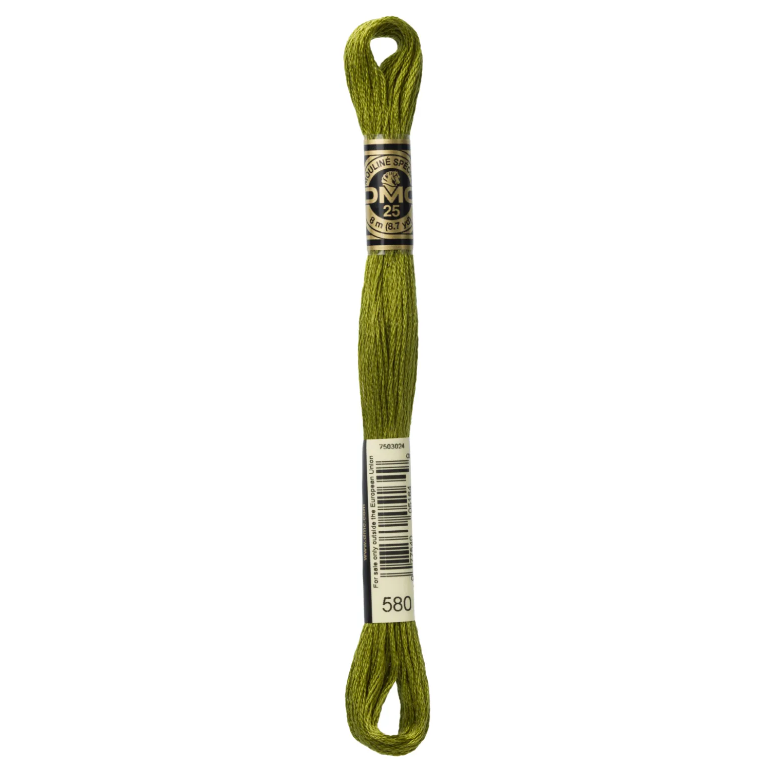 Fil mouliné à broder DMC - 8m - 580 - vert cactus