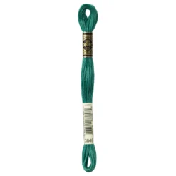 Fil mouliné à broder DMC - 8m - 3848 - vert canard