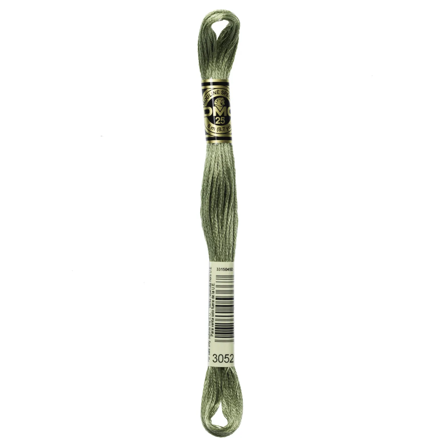 Fil mouliné à broder DMC - 8m - 3052 - vert cendré