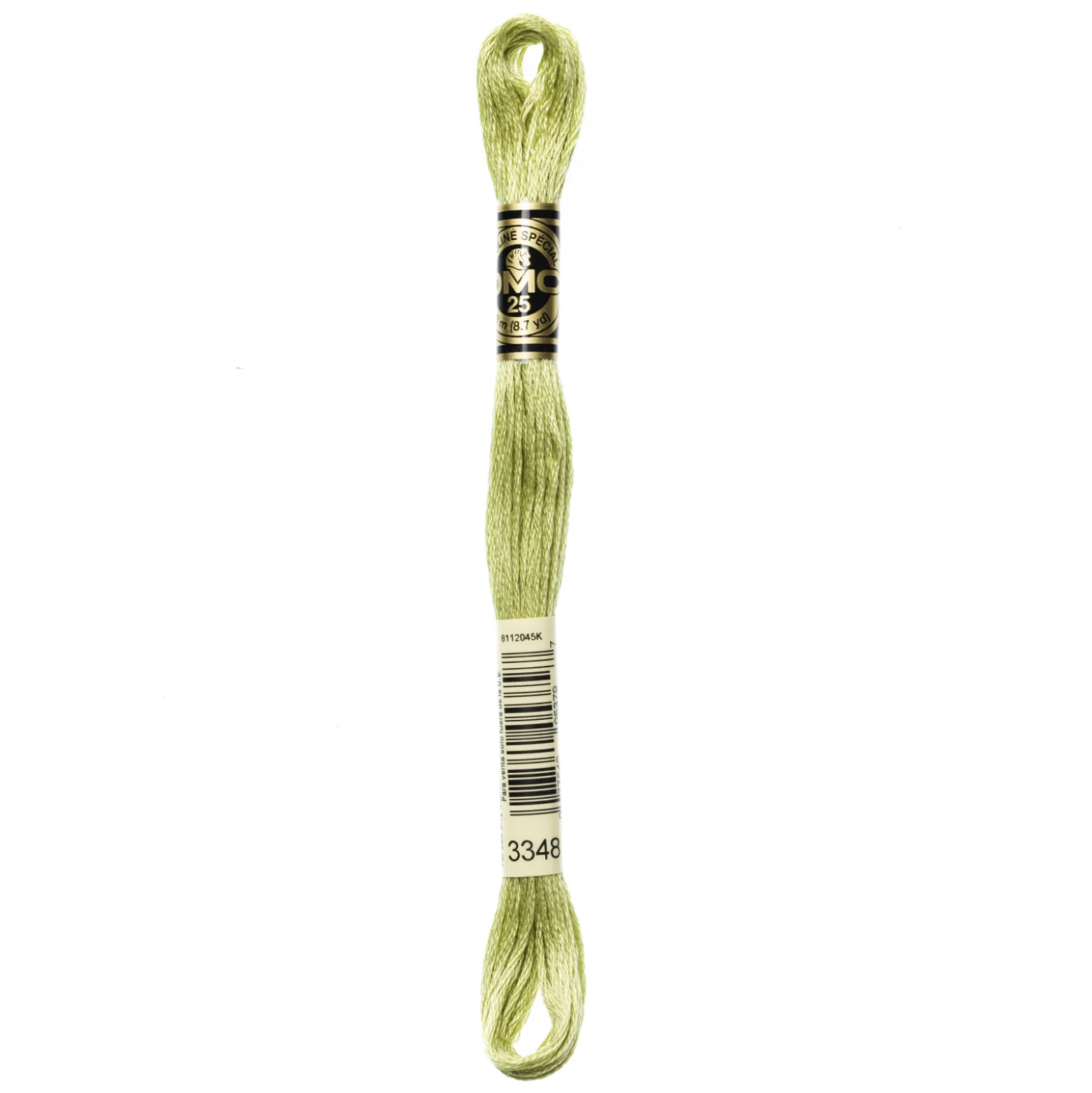Fil mouliné à broder DMC - 8m - 3348 - vert coeur de laitue