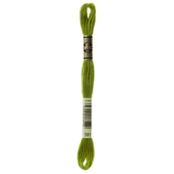 Fil mouliné à broder DMC - 8m - 581 - vert criquet