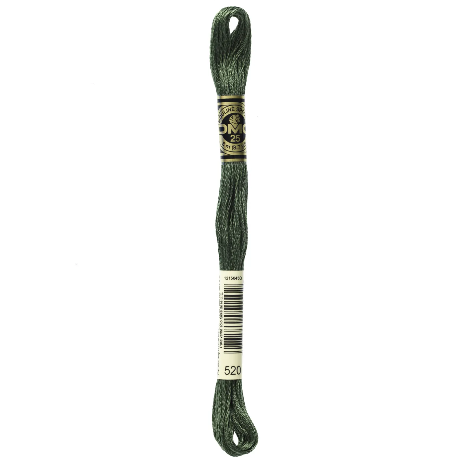 Fil mouliné à broder DMC - 8m - 520 - vert de gris
