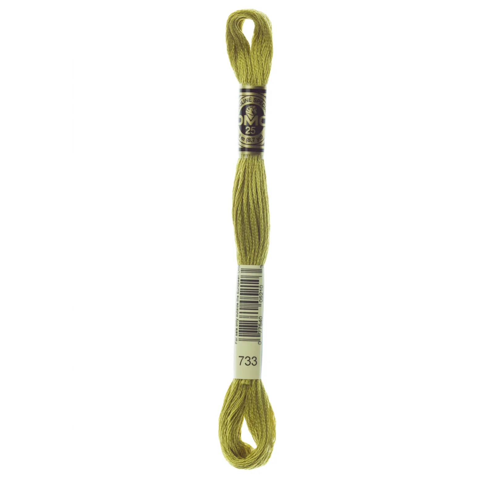 Fil mouliné à broder DMC - 8m - 733 - vert doré