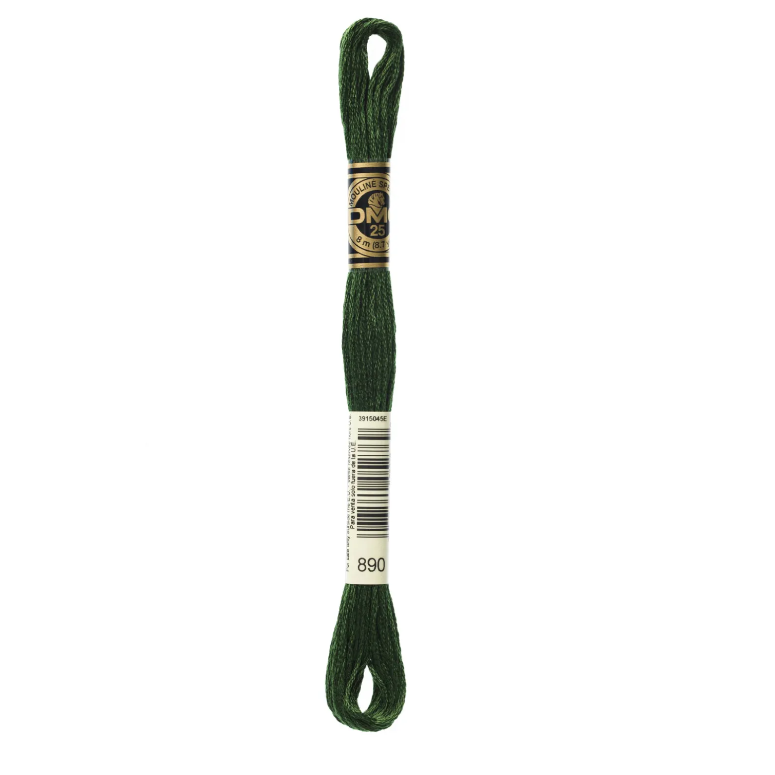 Fil mouliné à broder DMC - 8m - 890 - vert Forêt noire