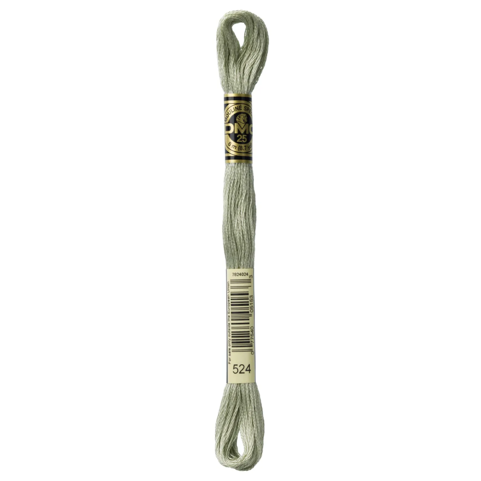 Fil mouliné à broder DMC - 8m - 524 - vert galet