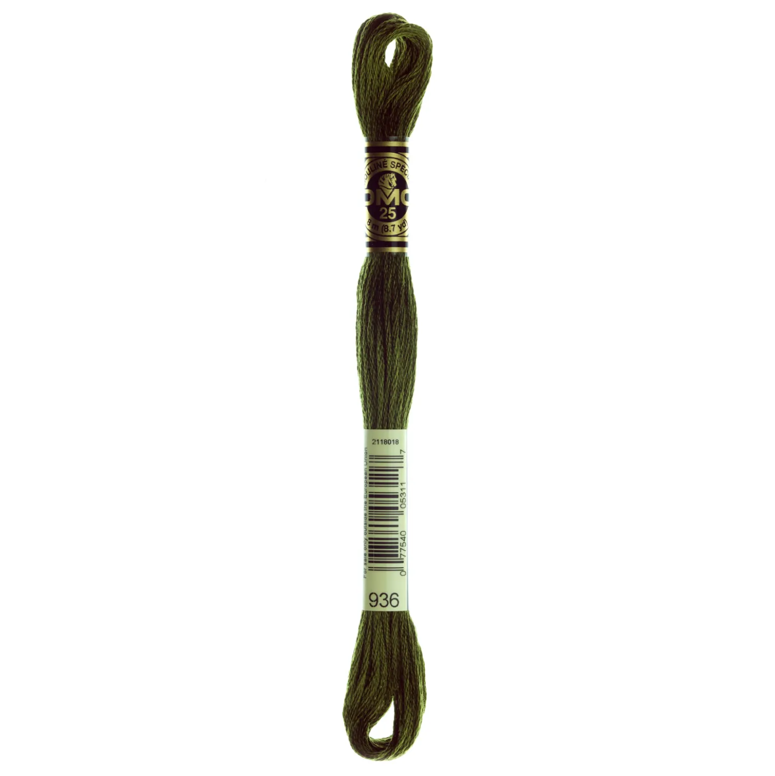 Fil mouliné à broder DMC - 8m - 936 -vert mousse de chêne
