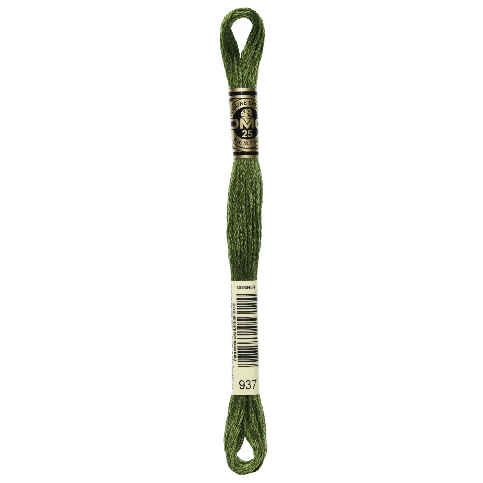 Fil mouliné à broder DMC - 8m - 937 - vert mousse