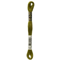 Fil mouliné à broder DMC - 8m - 732 - vert mordoré