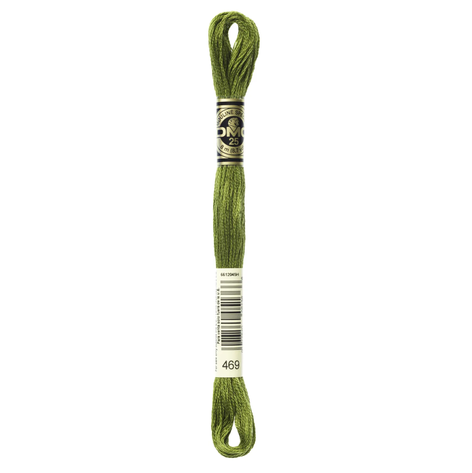 Fil mouliné à broder DMC - 8m - 469 -vert mousse dorée