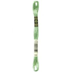 Fil mouliné à broder DMC - 8m - 368 - vert Nil