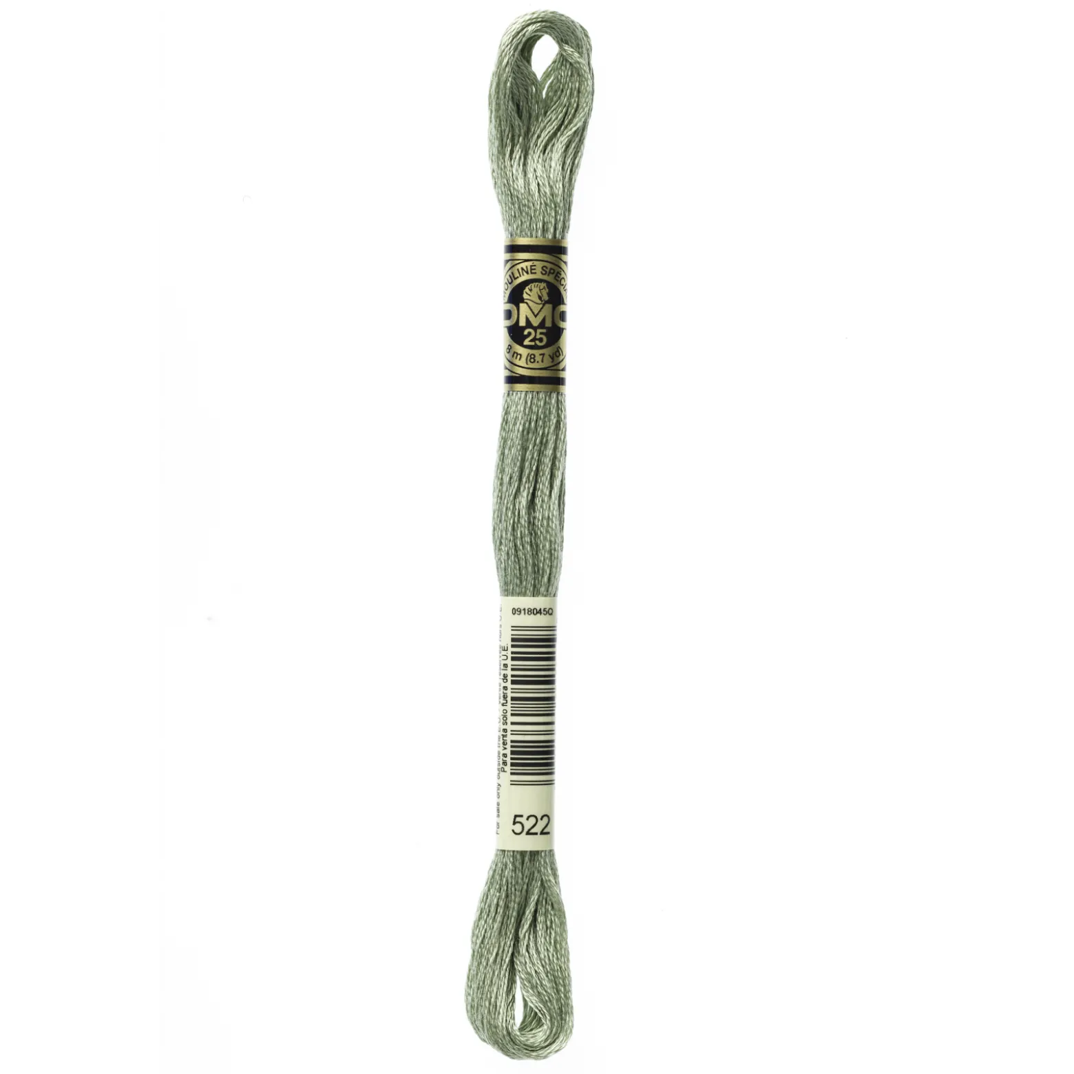 Fil mouliné à broder DMC - 8m - 522 - vert treillis