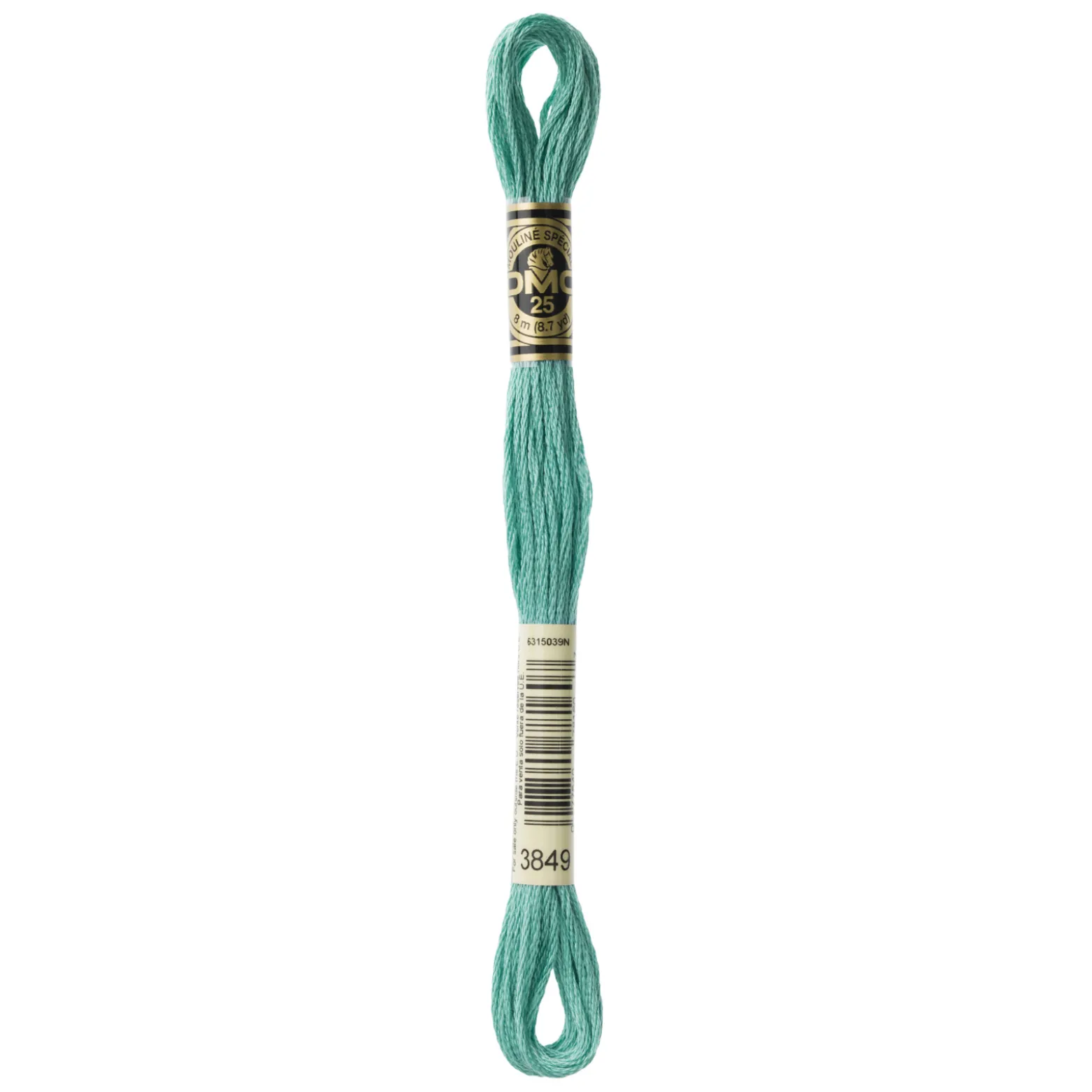 Fil mouliné à broder DMC - 8m - 3849 - vert turquoise