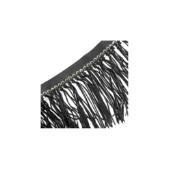 Franges nouée simili cuir- noirx 20cm