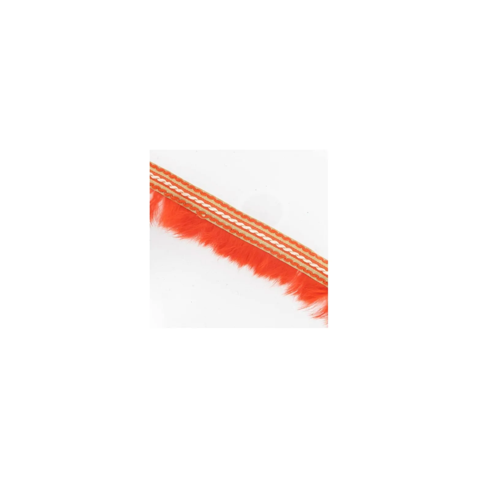Galon fourrure surpiqué - orange x 50 cm
