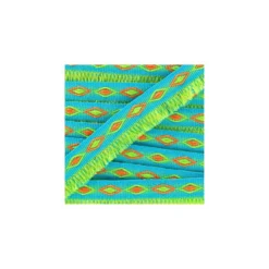 Galon Franges Losanges - vert/bleu