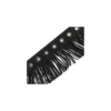 Galon oeillets/ franges simili cuir 105 mm - noir x 50 cm
