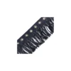 Galon oeillets/ franges simili cuir 105 mm - marine x 50 cm