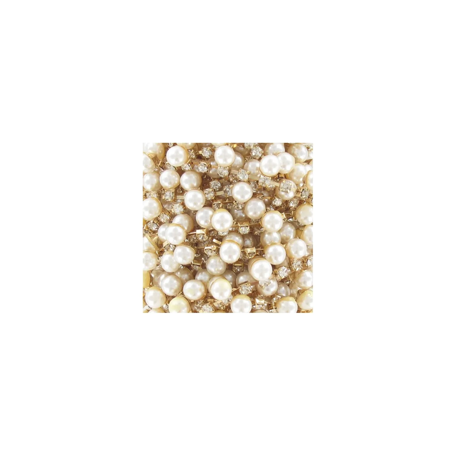 Galon perles et strass doré x 50cm